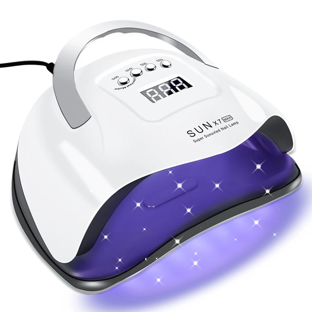 Lampe UV LED SUN X7 MAX DE 57 LEDS puissante pour ongles, idéale pour le séchage de tous les vernis gel. Grand écran inclus. Équipement professionnel pour manucure. Lampe de séchage.