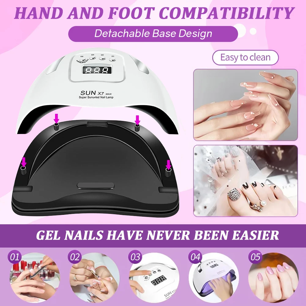 Lampe UV LED SUN X7 MAX DE 57 LEDS puissante pour ongles, idéale pour le séchage de tous les vernis gel. Grand écran inclus. Équipement professionnel pour manucure. Lampe de séchage. – Image 5