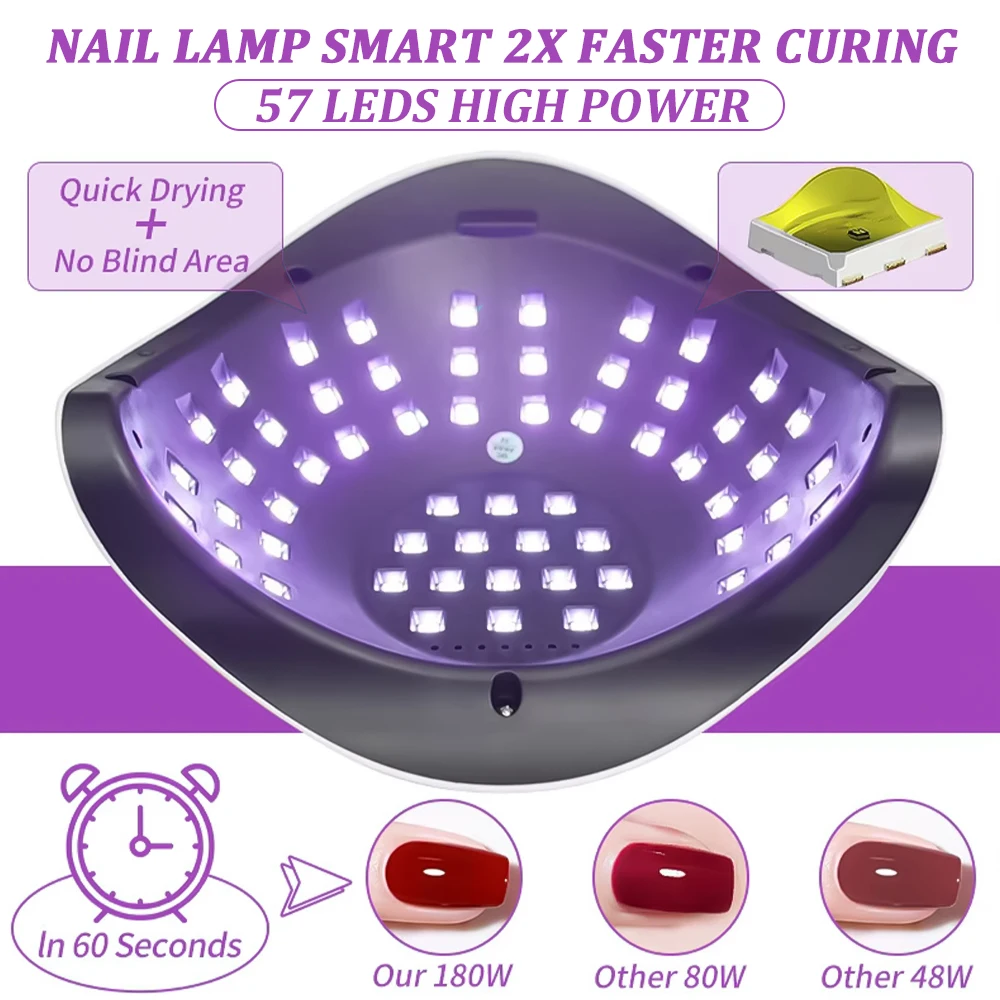 Lampe UV LED SUN X7 MAX DE 57 LEDS puissante pour ongles, idéale pour le séchage de tous les vernis gel. Grand écran inclus. Équipement professionnel pour manucure. Lampe de séchage. – Image 3