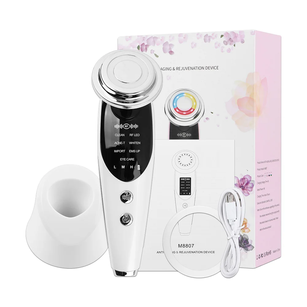 Machine de lifting du visage à micro-courant EMS, masseur facial 7 en 1, dissolvant déformable, anti-âge, rajeunissement de la peau par LED, appareil de beauté qualifiée ale